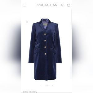 PINK TARTAN black velvet coat